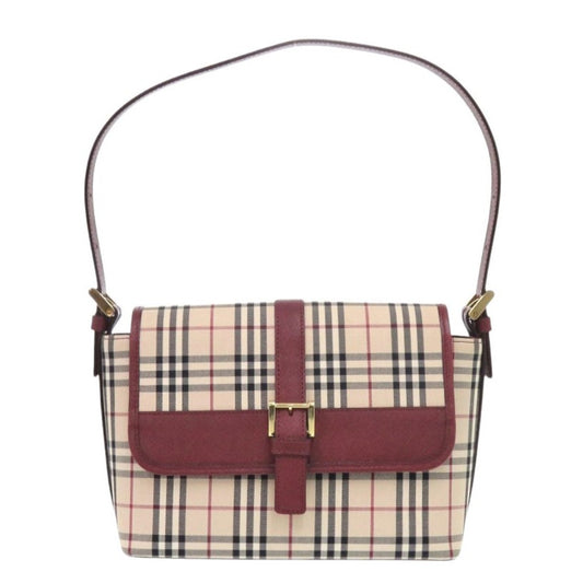 BURBERRY Handbag Canvas, Leather beige Nova Check