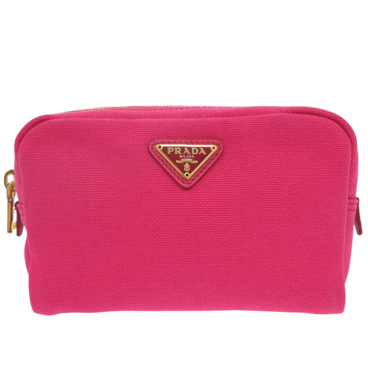 PRADA Pouch canvas pink Triangle logo