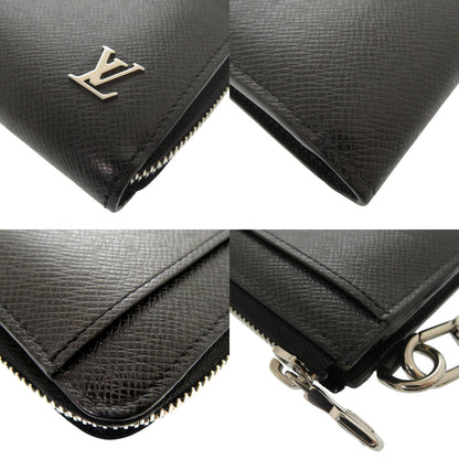 LOUIS VUITTON Long Wallet Purse M69409 Taiga Noir Taiga Zippy dragonne