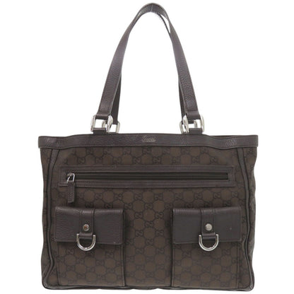 GUCCI Tote Bag 268639 Nylon Brown Abbey