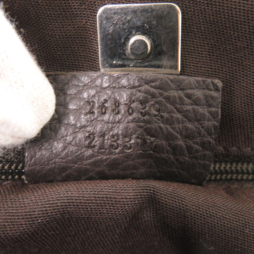 GUCCI Tote Bag 268639 Nylon Brown Abbey