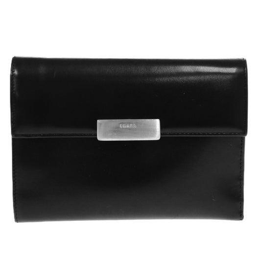 PRADA Tri-fold wallet leather black