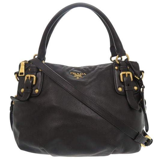 PRADA Handbag leather black