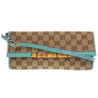 GUCCI Shoulder Bag 117594 GG canvas Blue type Bamboo