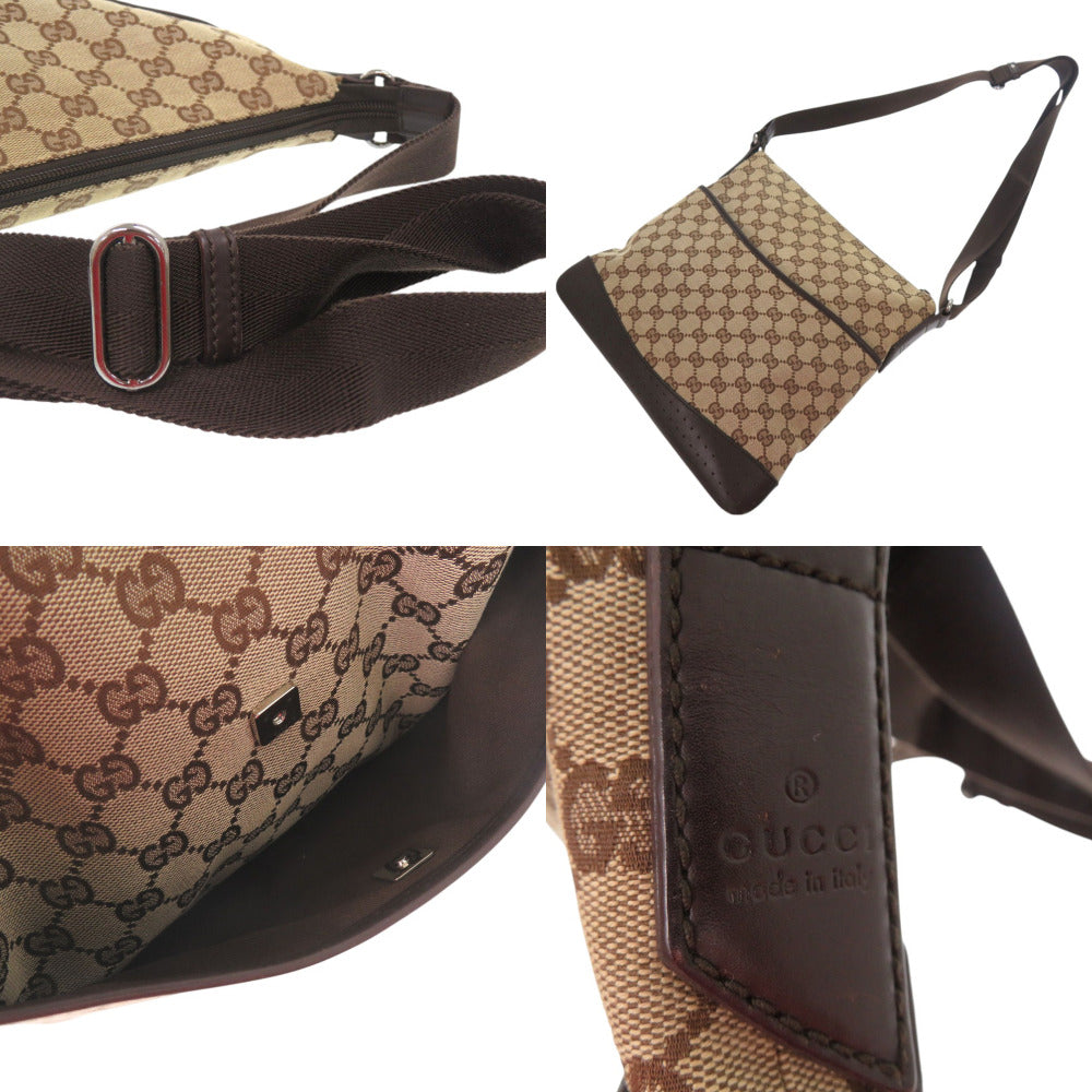 GUCCI Shoulder Bag 145857 GG canvas Brown
