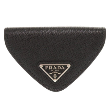 PRADA Coin case 2MM004 leather black Saffiano Triangle