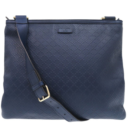 GUCCI Shoulder Bag leather Navy Diamante Hilary Lux