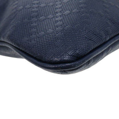 GUCCI Shoulder Bag leather Navy Diamante Hilary Lux