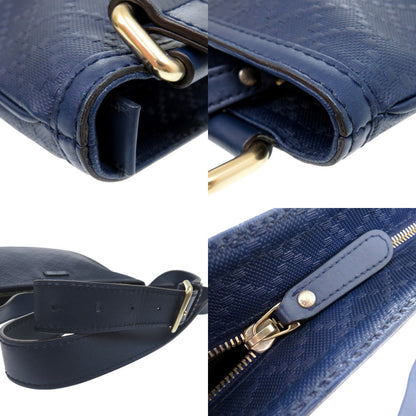 GUCCI Shoulder Bag leather Navy Diamante Hilary Lux