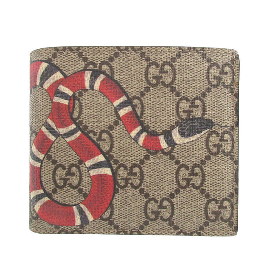 GUCCI Bifold Wallet 451268 GG Supreme, Leather beige