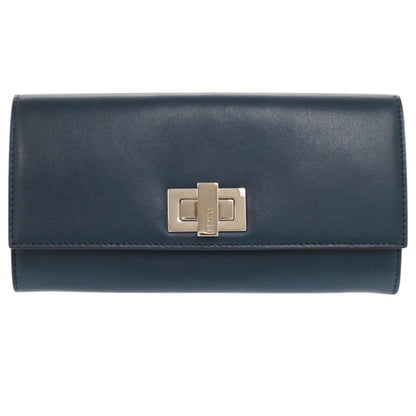 FENDI Long Wallet Purse 8M0377 leather Navy Peekaboo