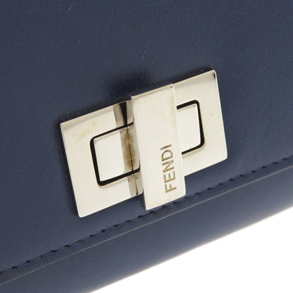 FENDI Long Wallet Purse 8M0377 leather Navy Peekaboo