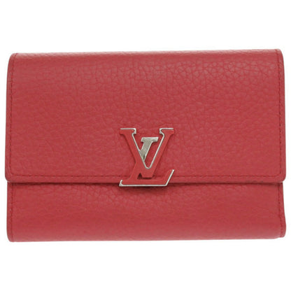 LOUIS VUITTON Tri-fold wallet M62158 leather Red Portefeuille Capsino Compact