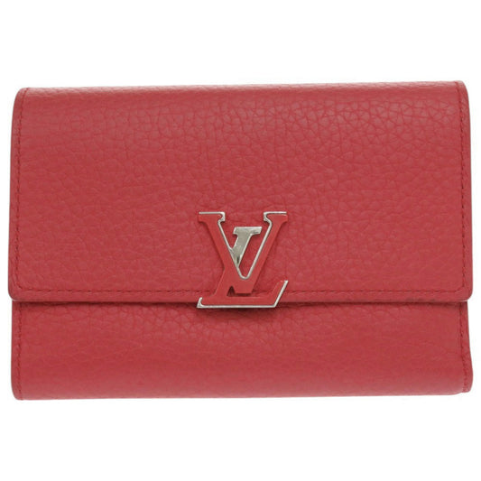 LOUIS VUITTON Tri-fold wallet M62158 leather Red Portefeuille Capsino Compact