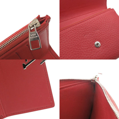 LOUIS VUITTON Tri-fold wallet M62158 leather Red Portefeuille Capsino Compact