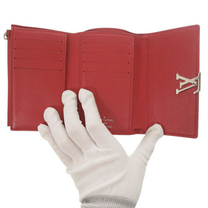 LOUIS VUITTON Tri-fold wallet M62158 leather Red Portefeuille Capsino Compact