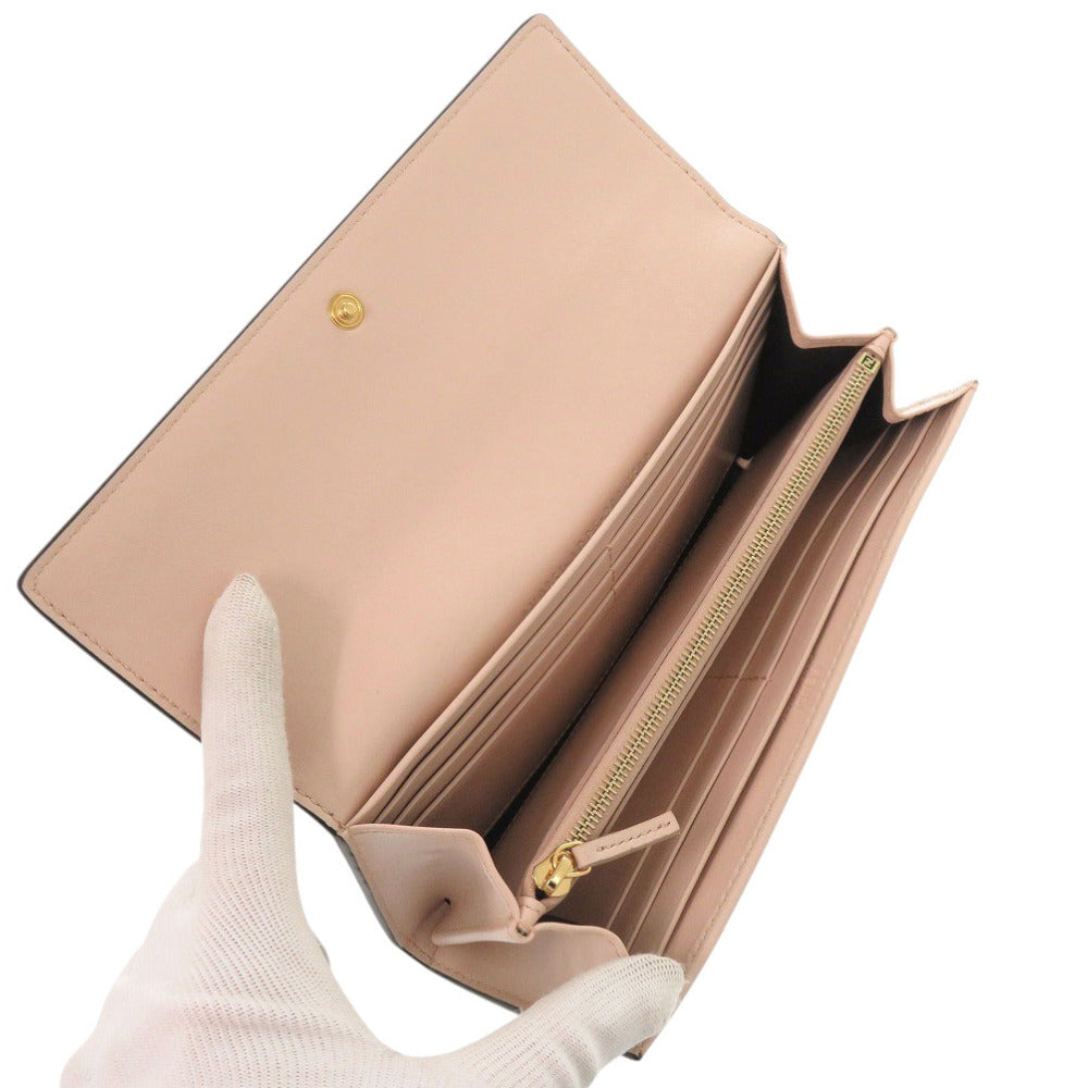 FENDI Long Wallet Purse 8M0251 leather pink Fendi Roma Continental Wallet