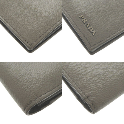 PRADA Long Wallet Purse leather gray