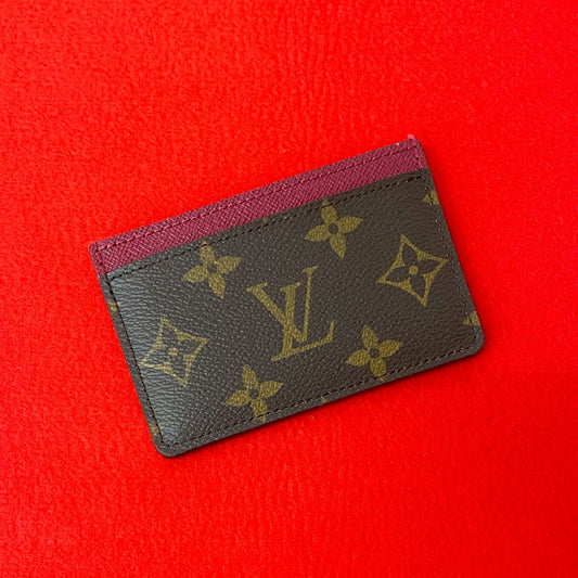 LOUIS VUITTON Card Case leather Brown Monogram Porte Cartes・Simple