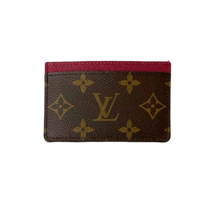 LOUIS VUITTON Card Case leather Brown Monogram Porte Cartes・Simple