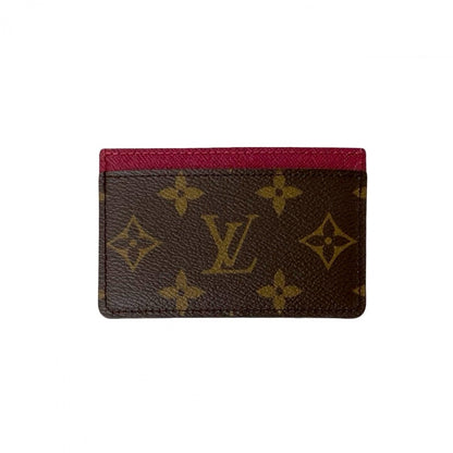 LOUIS VUITTON Card Case leather Brown Monogram Porte Cartes・Simple