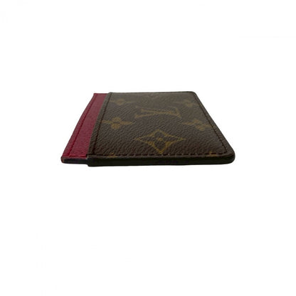 LOUIS VUITTON Card Case leather Brown Monogram Porte Cartes・Simple
