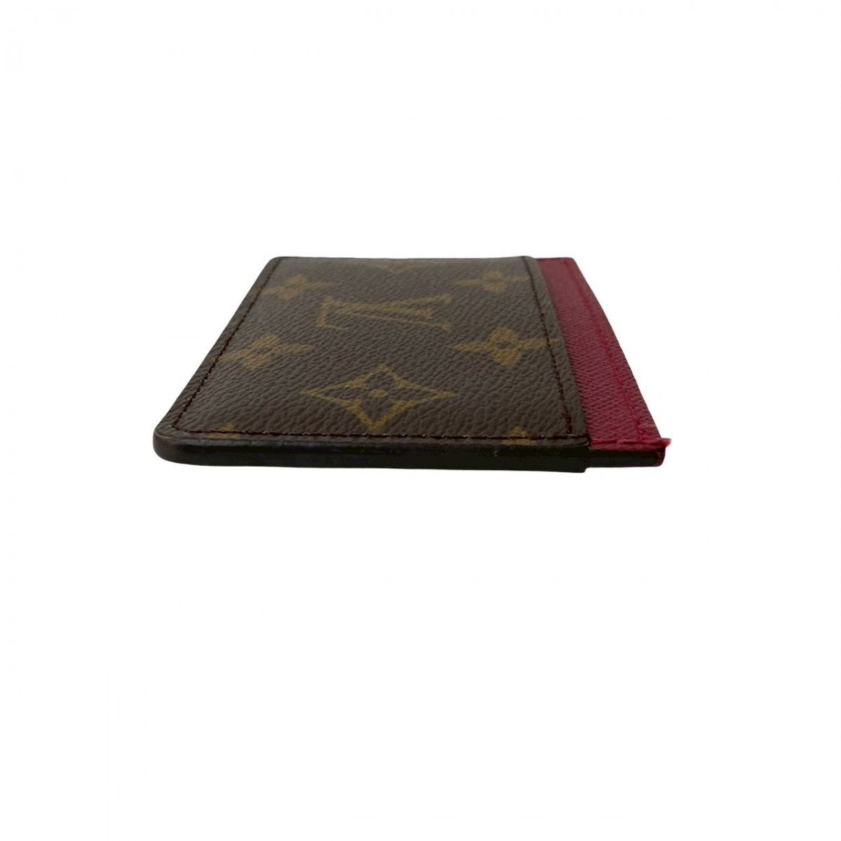 LOUIS VUITTON Card Case leather Brown Monogram Porte Cartes・Simple