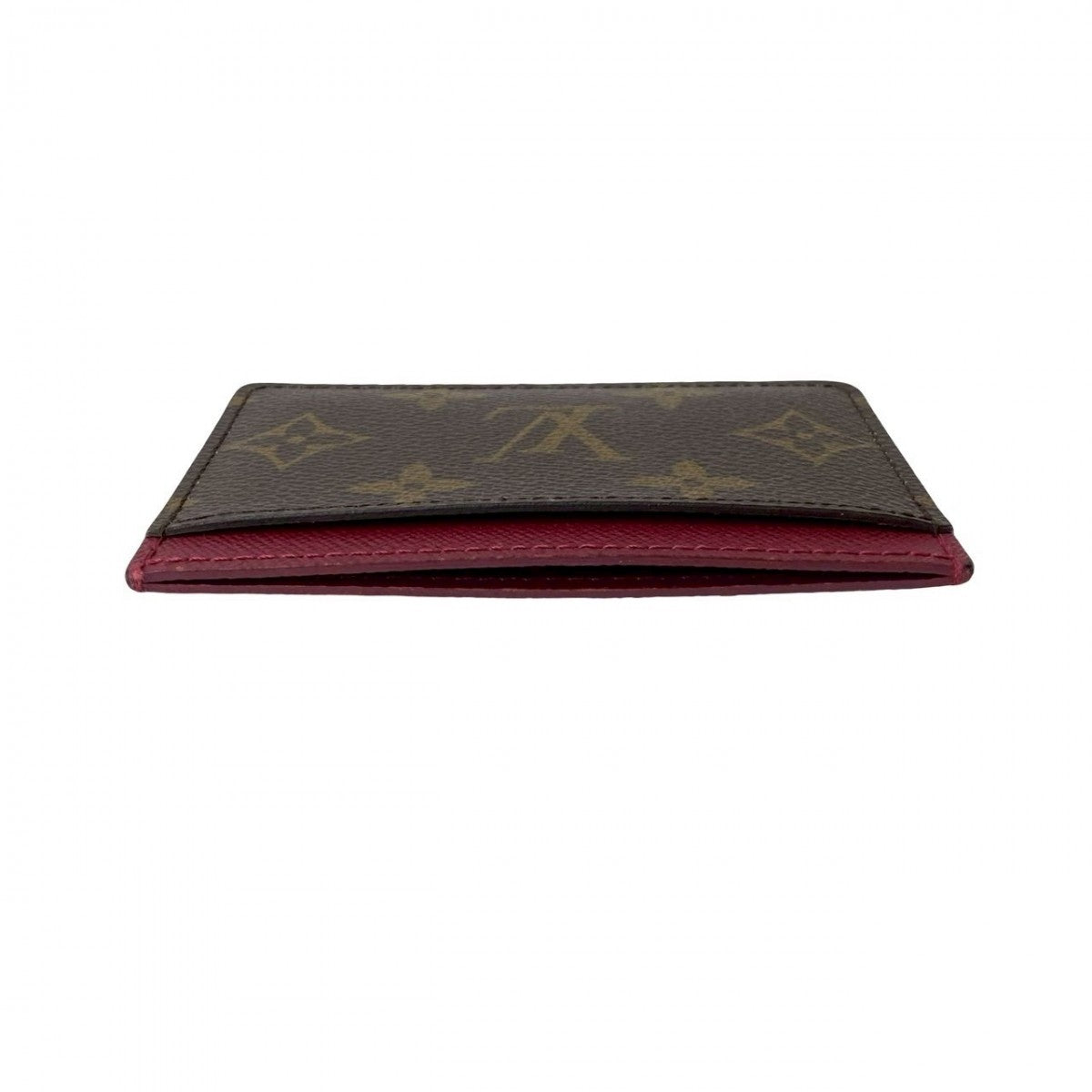LOUIS VUITTON Card Case leather Brown Monogram Porte Cartes・Simple
