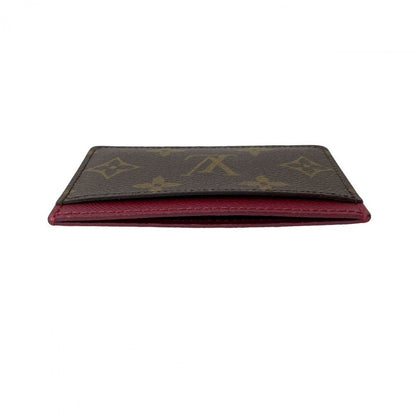 LOUIS VUITTON Card Case leather Brown Monogram Porte Cartes・Simple