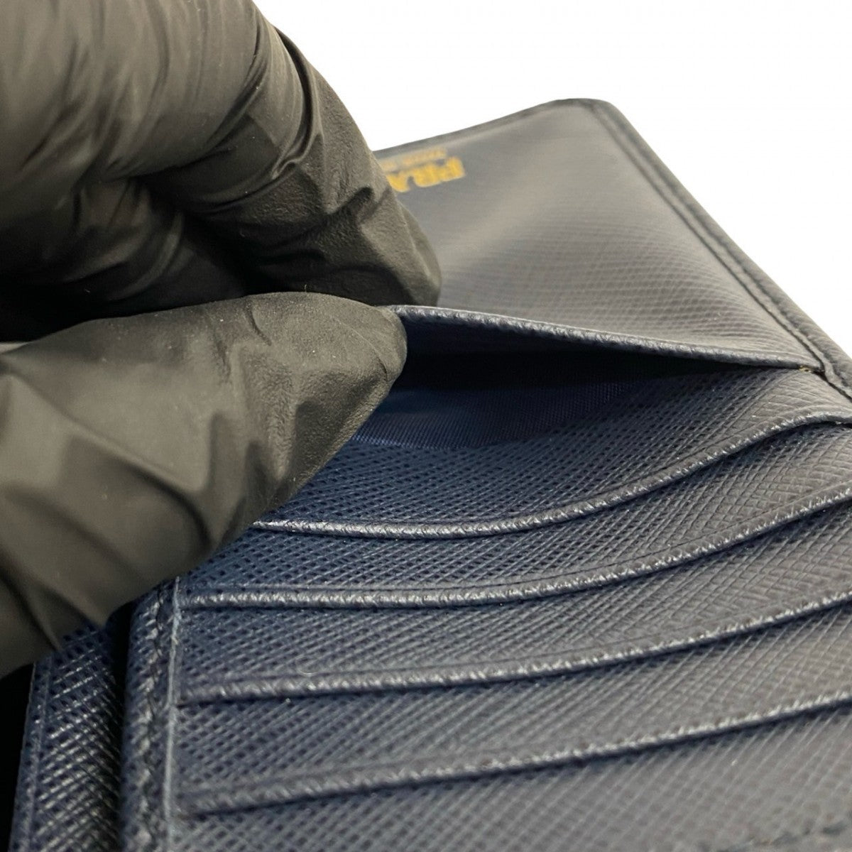 PRADA Bifold Wallet leather Navy