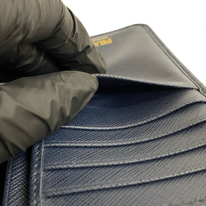 PRADA Bifold Wallet leather Navy