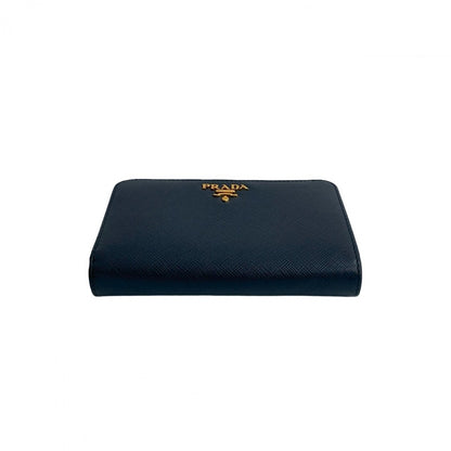 PRADA Bifold Wallet leather Navy