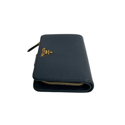 PRADA Bifold Wallet leather Navy