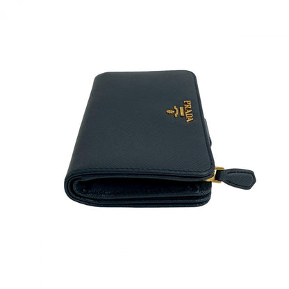 PRADA Bifold Wallet leather Navy