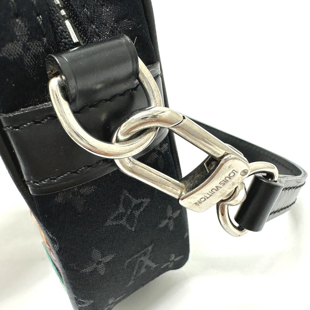 LOUIS VUITTON Shoulder Bag M92275 Satin black Monogram Satin Pochette Conte Do Fe Women Used Authentic