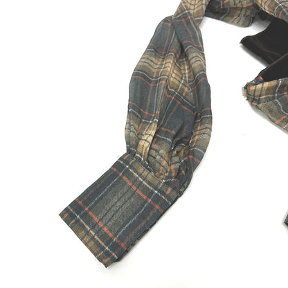 DOLCE&GABBANA one piece tweed Brown Check Pattern Frill 36
