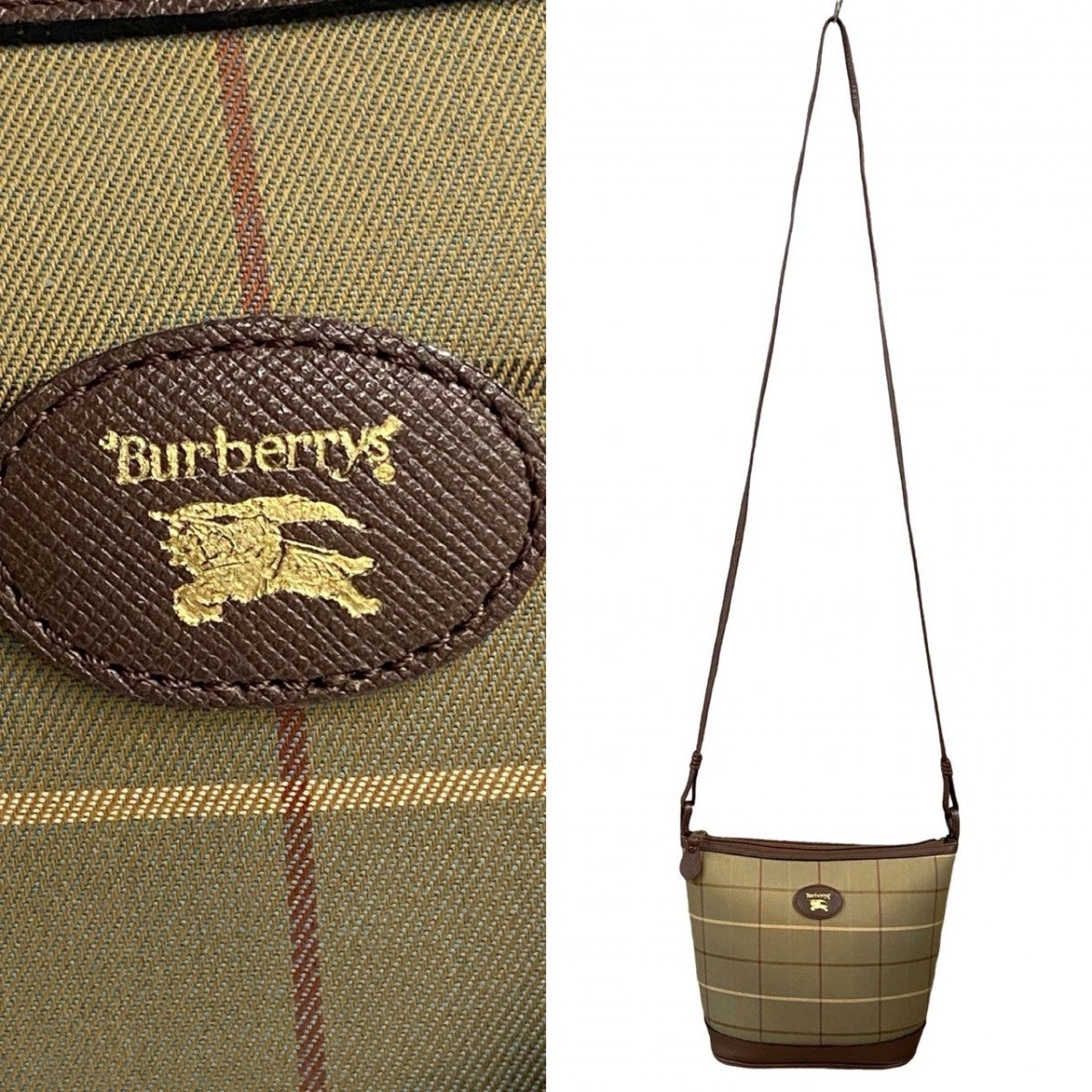 BURBERRY Shoulder Bag leather khaki