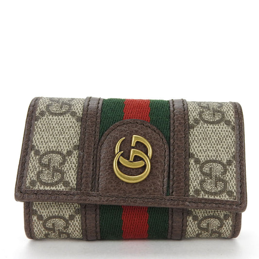 GUCCI Key case Key holder  603732 GG Supreme Canvas beige Off deer