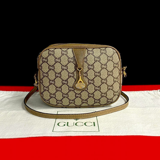 GUCCI Shoulder Bag leather Brown