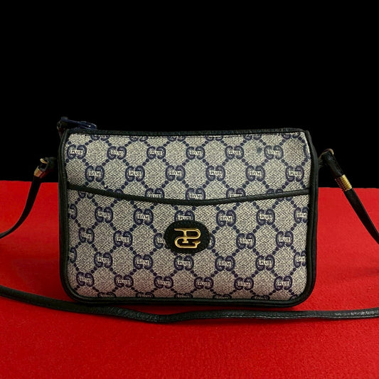 GUCCI Shoulder Bag leather Navy