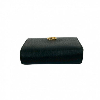 GUCCI Bifold Wallet leather black GG Marmont
