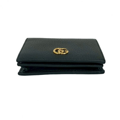 GUCCI Bifold Wallet leather black GG Marmont