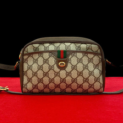 GUCCI Shoulder Bag leather Brown Sherry line
