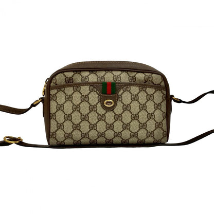 GUCCI Shoulder Bag leather Brown Sherry line