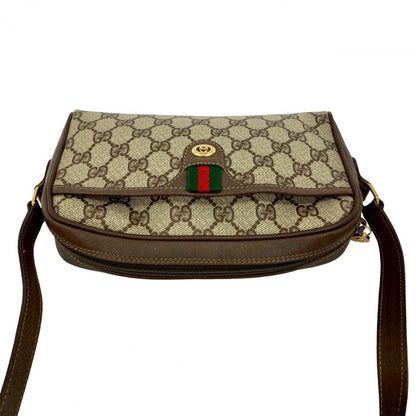 GUCCI Shoulder Bag leather Brown Sherry line