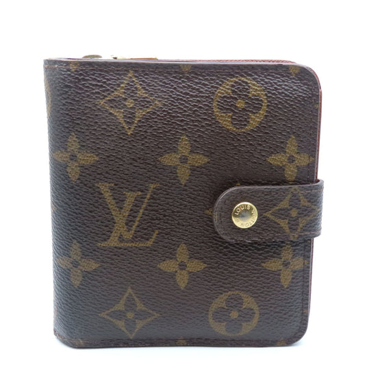 LOUIS VUITTON Bifold Wallet M61667 Monogram Brown Compact zip