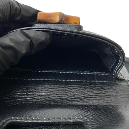 GUCCI Backpack leather black Bamboo
