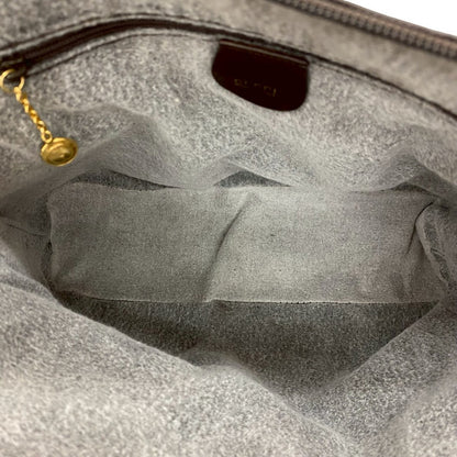 GUCCI Shoulder Bag leather Brown Bamboo