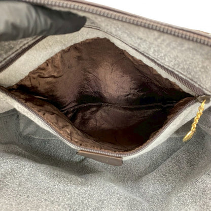 GUCCI Shoulder Bag leather Brown Bamboo