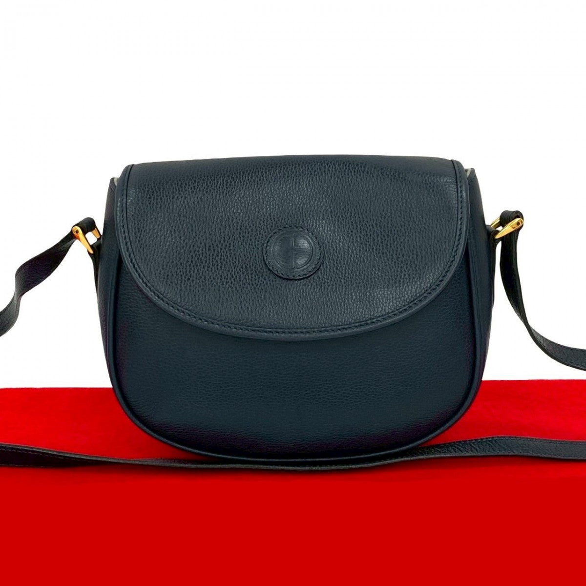 GUCCI Shoulder Bag leather Navy